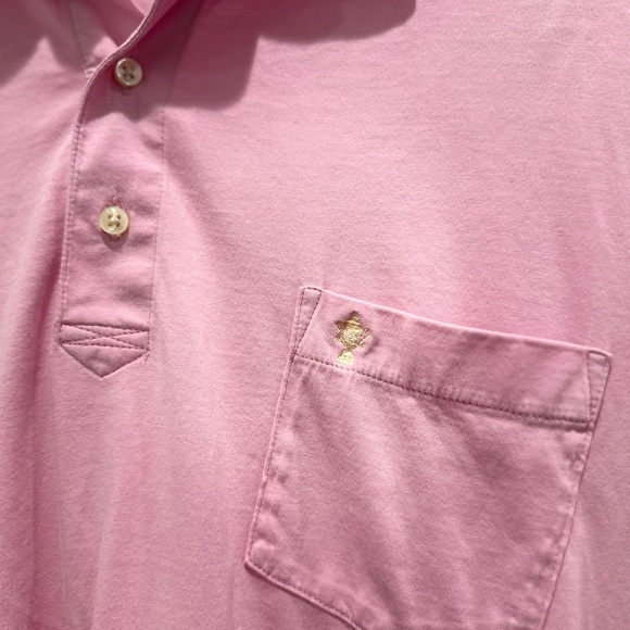 Light Pink Polo Shirt with Textured Fabric and Short Sleeves - Picture 2 of 6